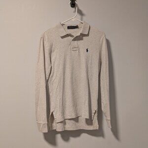 Men's Cream Long Sleeve Polo - Ralph Lauren